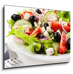 Sklenn obraz 1D - 100 x 70 cm F_E25904887 - Vegetable salad with cheese