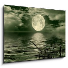 Obraz 1D - 100 x 70 cm F_E26112274 - Full moon image with water - Pln obraz msce s vodou