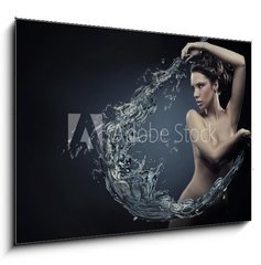 Sklenn obraz 1D - 100 x 70 cm F_E26154953 - Beautiful women over water splash