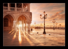 Obraz 1D - 100 x 70 cm F_E261752834 - San Marco in Venice, Italy at a dramatic sunrise