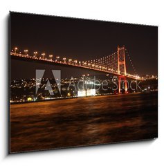 Obraz 1D - 100 x 70 cm F_E26256068 - The Bosporus Bridge at night in istanbul, Turkey - Bosporsk most v noci v Istanbulu, Turecko