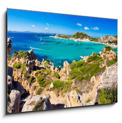 Sklenn obraz 1D - 100 x 70 cm F_E26367354 - Exciting view of Spargi Island - Sardinia