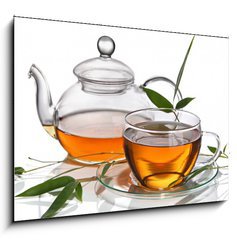 Obraz 1D - 100 x 70 cm F_E27050861 - Cup of tea with teapot