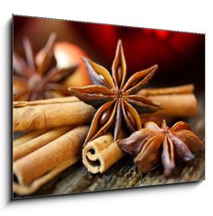 Sklenn obraz 1D - 100 x 70 cm F_E27660569 - Sternanis und Zimt zu Weihnachten