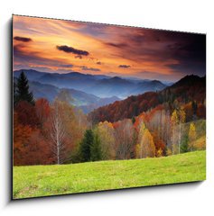 Sklenn obraz 1D - 100 x 70 cm F_E27741073 - morning in mountains