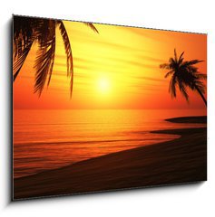 Sklenn obraz 1D - 100 x 70 cm F_E27987416 - Ibiza Sunset Chillout Beach 01