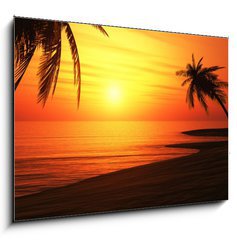 Obraz 1D - 100 x 70 cm F_E27987416 - Ibiza Sunset Chillout Beach 01