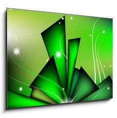 Sklenn obraz 1D - 100 x 70 cm F_E28067873 - Abstract green composition