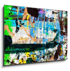 Obraz 1D - 100 x 70 cm F_E284026983 - Abstract art with splashes of multicolor paint; as a fun; creative