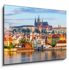 Obraz   Prague panorama with Charles Bridge and Prague Castle at background, Czech Republic, 100 x 70 cm
