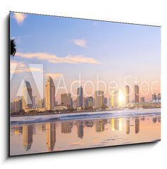 Sklenn obraz 1D - 100 x 70 cm F_E300187030 - Downtown San Diego skyline in California, USA