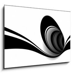 Obraz   Abstract black and white spiral, 100 x 70 cm