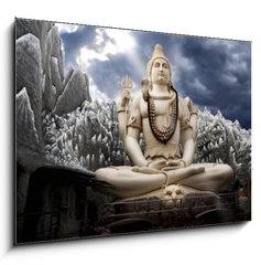 Obraz 1D - 100 x 70 cm F_E30757082 - Big Lord Shiva statue in Bangalore - Big Lord Shiva socha v Bangalore