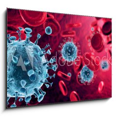 Sklenn obraz 1D - 100 x 70 cm F_E320670095 - Corona Virus In Red Artery