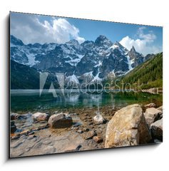 Sklenn obraz 1D - 100 x 70 cm F_E32123280 - Polish Tatra mountains Morskie Oko lake - Polsk tatransk jezero Morskie Oko