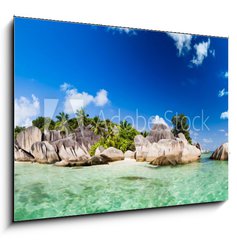 Sklenn obraz 1D - 100 x 70 cm F_E32227704 - Anse Source d`Argent, la Digue, Seychelles