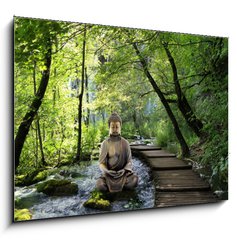 Sklenn obraz 1D - 100 x 70 cm F_E32605234 - Bouddha et Serenite