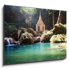 Sklenn obraz 1D - 100 x 70 cm F_E32704643 - Waterfall in Myanmar - Vodopd v Myanmaru