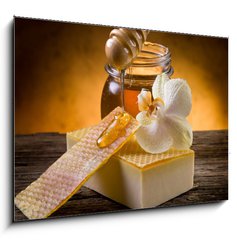 Obraz   natural homemade honey soap, 100 x 70 cm