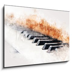 Sklenn obraz 1D - 100 x 70 cm F_E331012703 - Abstract colorful piano keyboard on watercolor illustration painting background.