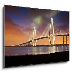 Sklenn obraz 1D - 100 x 70 cm F_E33318340 - Arthur Ravenel Jr Cooper River Suspension Bridge Charleston SC