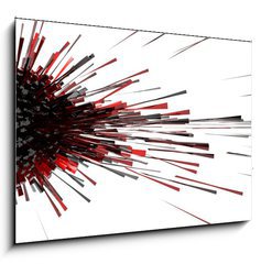 Sklenn obraz 1D - 100 x 70 cm F_E33480346 - 3d abstract explosion red