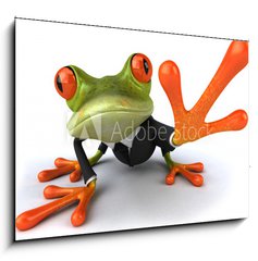 Sklenn obraz 1D - 100 x 70 cm F_E33692596 - Business frog