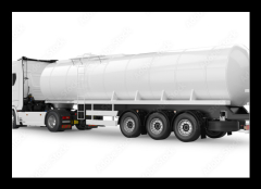 Obraz 1D - 100 x 70 cm F_E340311682 - Tanker truck 3D rendering isolated on white background. Side-rear view.