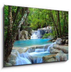 Obraz 1D - 100 x 70 cm F_E34907501 - Erawan Waterfall, Kanchanaburi, Thailand