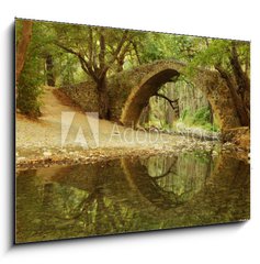 Obraz 1D - 100 x 70 cm F_E35080992 - Tzelefos Bridge by the River - Tzelefossk most u eky