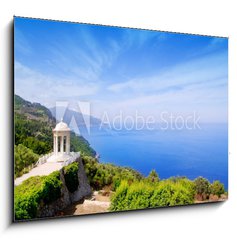 Sklenn obraz 1D - 100 x 70 cm F_E35407410 - es Galliner gazebo in Son Marroig over Majorca sea