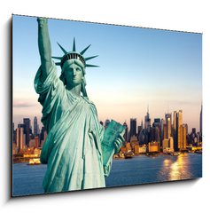 Sklenn obraz 1D - 100 x 70 cm F_E35413593 - New York statue de la Libert