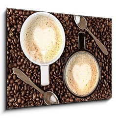 Sklenn obraz 1D - 100 x 70 cm F_E35552461 - Caffe Latte for two - Caffe Latte pro dva