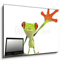 Sklenn obraz 1D - 100 x 70 cm F_E35627335 - Grenouille