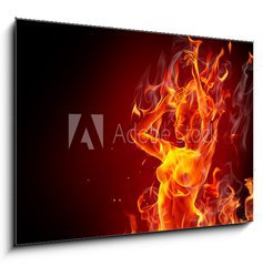 Sklenn obraz 1D - 100 x 70 cm F_E35991065 - Dancing fire girl