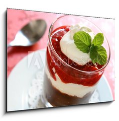 Obraz 1D - 100 x 70 cm F_E36810911 - Chocolate Pudding Parfait - okoldov pudink Parfait