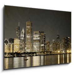 Sklenn obraz 1D - 100 x 70 cm F_E36872589 - Vintage Design: Chicago