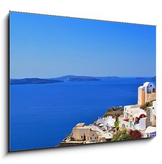 Obraz 1D - 100 x 70 cm F_E38059127 - Traditional village of Thira at Santorini island in Greece