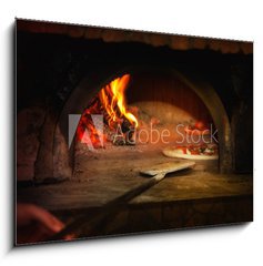 Sklenn obraz 1D - 100 x 70 cm F_E39584536 - Pizza cotta con forno a legna