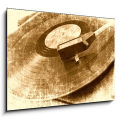 Sklenn obraz 1D - 100 x 70 cm F_E41262228 - Music background, vinyl player, grunge illustration