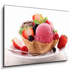 Obraz 1D - 100 x 70 cm F_E41290047 - dessert, ice cream - dezert, zmrzlina