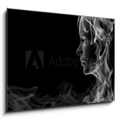 Sklenn obraz 1D - 100 x 70 cm F_E42056815 - Face made of smoke - Tv z koue