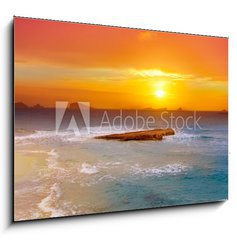 Obraz 1D - 100 x 70 cm F_E42642091 - Ibiza Cala Conta Comte Compte sunset - Ibiza Cala Conta Comte Compte zpad slunce