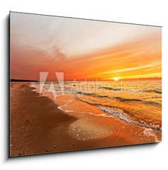 Sklenn obraz 1D - 100 x 70 cm F_E42786788 - Sonnenuntergang auf Hiddensee