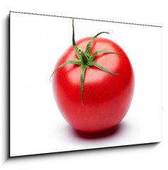 Sklenn obraz 1D - 100 x 70 cm F_E42857729 - Fresh tomato isolated on white background - erstv rajata izolovanch na blm pozad