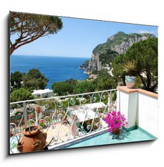 Sklenn obraz 1D - 100 x 70 cm F_E42899650 - Capri, Balcony view - Capri, vhled na balkon