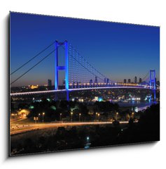 Sklenn obraz 1D - 100 x 70 cm F_E42973371 - A Blue Evening Istanbul Bosphorus Bridge