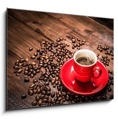 Obraz 1D - 100 x 70 cm F_E43459650 - Hot coffee - caff caldo