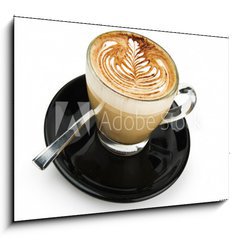 Obraz   cup of cappuccino with artistic cream decoration, 100 x 70 cm