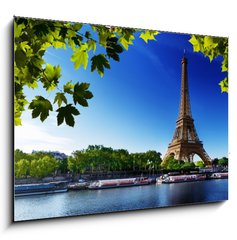 Sklenn obraz 1D - 100 x 70 cm F_E44176094 - Seine in Paris with Eiffel tower
